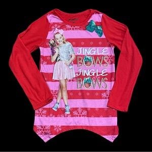 Jojo Siwa “Jingle Bows Jingle Bows” Red Long Sleeve Christmas Shirt